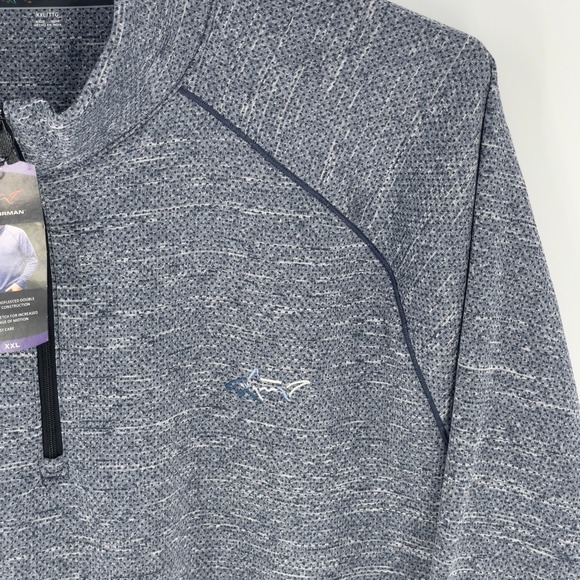 Greg Norman XXL Pullover Golf Top Microfleece Double Knit Navy Blue Mens 1/4 Zip - Picture 7 of 12